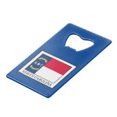 North Carolina Creditkaart Flessenopener (Voorkant Gekanteld)