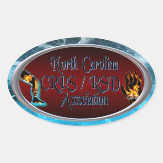 North Carolina CRPS/RSD Association Oval Logo Ovale Sticker (Voorkant)