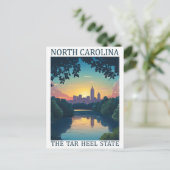 North Carolina de Tar Heel State Verenigde Staten  Briefkaart (Staand voorkant)