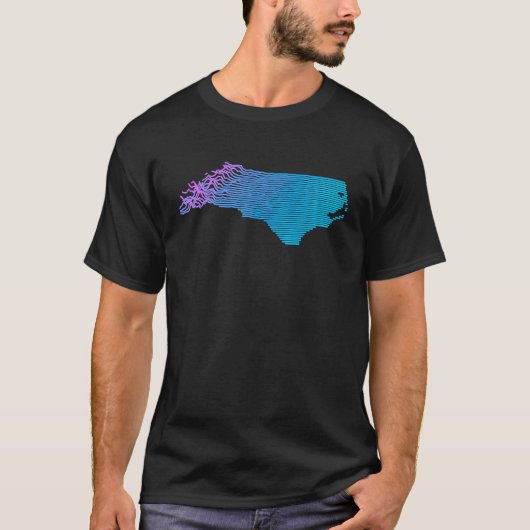 North Carolina Division Topography Elevation Map T-shirt (Voorkant)