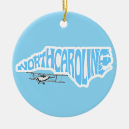 North Carolina eerste vlucht in kerstversiering Keramisch Ornament