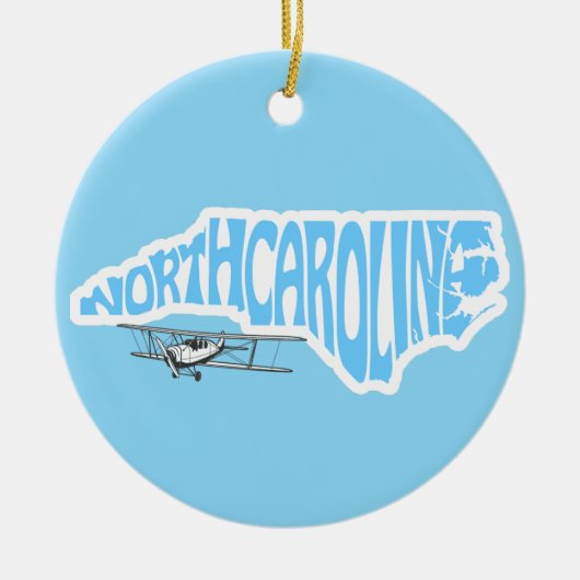 North Carolina eerste vlucht in kerstversiering Keramisch Ornament (Voorkant)