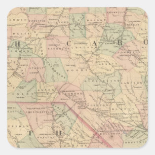 North Carolina en South Carolina Vierkante Sticker