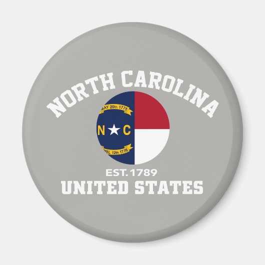 North Carolina Est 1789 USA State Independence Day Magneet (Voorkant)