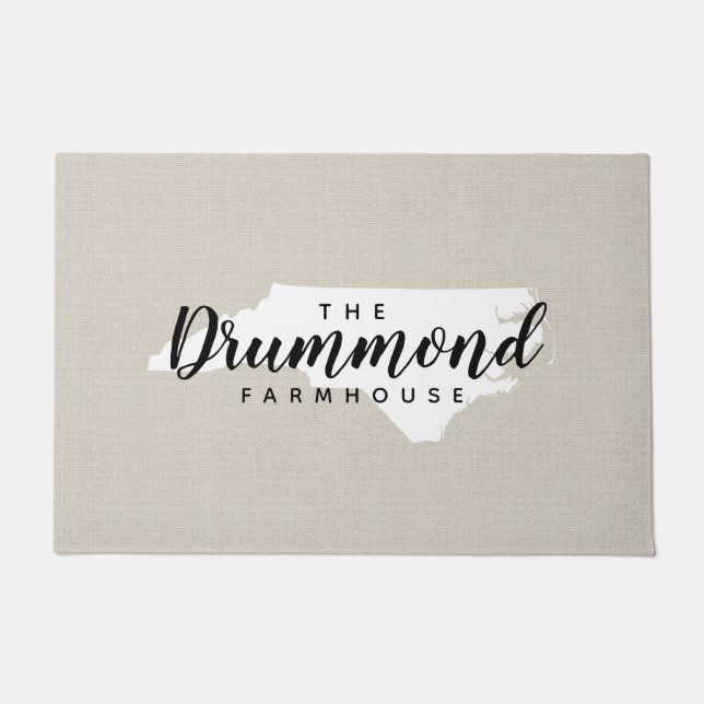 North Carolina Familie Monogram Staat Doormat Deurmat (Voorkant)