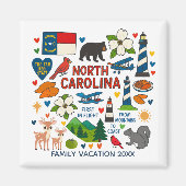 North Carolina Family Trip Keepsake Personalized Magneet (Voorkant)