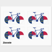 North Carolina Flag Cycling Rechthoekige Sticker (Vel)