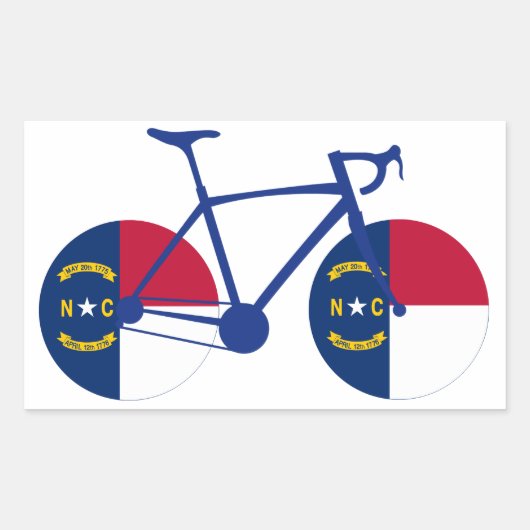 North Carolina Flag Cycling Rechthoekige Sticker (Voorkant)