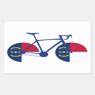 North Carolina Flag Cycling Rechthoekige Sticker
