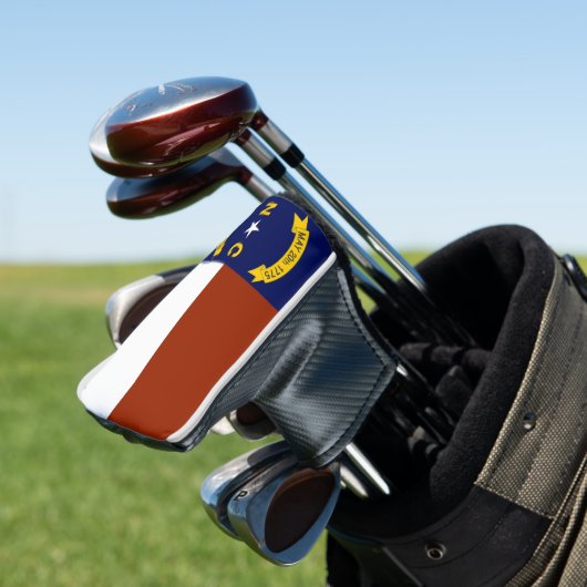 North Carolina Flag Golf Head-Hoesje Golfheadcover (Insitu)