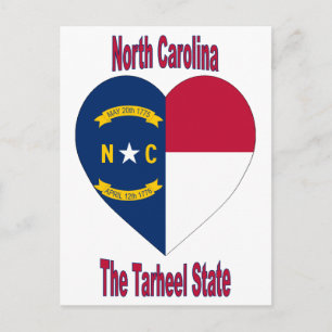 North Carolina Flag Heart Briefkaart