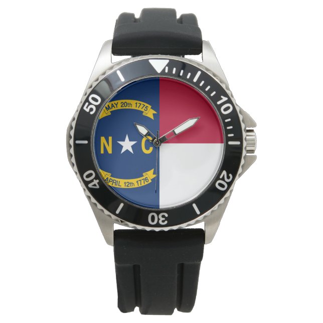 North Carolina Flag Horloge (Voorkant)