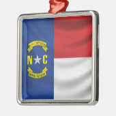 North Carolina Flag Metalen Ornament (Links)