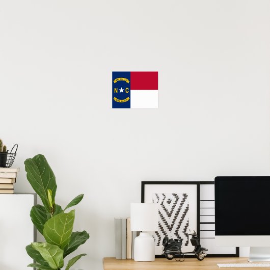 North Carolina Flag Poster (Thuiskantoor)