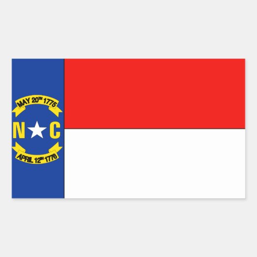 North Carolina Flag Rechthoekige Sticker (Voorkant)