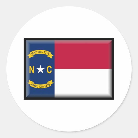 North Carolina Flag Ronde Sticker (Voorkant)
