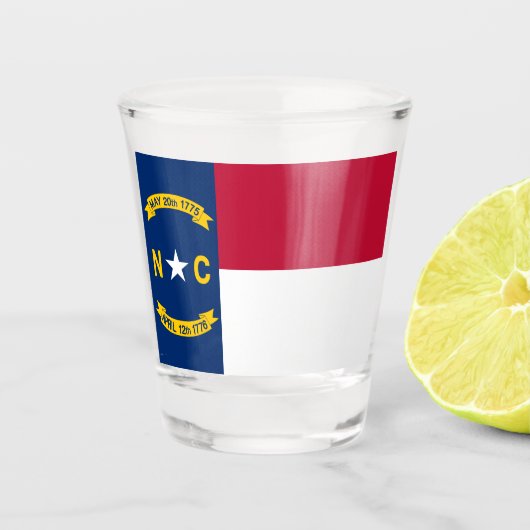 North Carolina Flag Shot Glas (Voorkant)