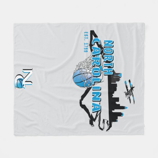 North Carolina Fleece Blanket (Voorkant (Horizontaal))