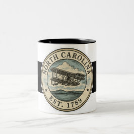 North Carolina Flying Decal Mug Tweekleurige Koffiemok
