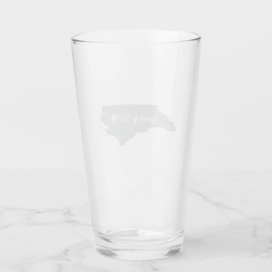 North Carolina, gesigneerd door God Glass Cup Glas (Achterkant)