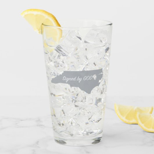 North Carolina, gesigneerd door God Glass Cup Glas (Voorkant ijs)