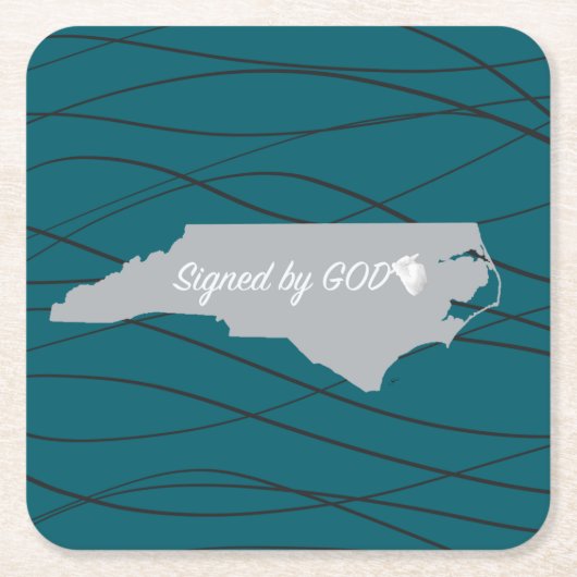 North Carolina ,Gesigneerd door God Kartonnen Onderzetters (Voorkant)