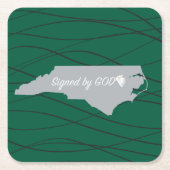 North Carolina ,Gesigneerd door God Kartonnen Onderzetters (Voorkant)