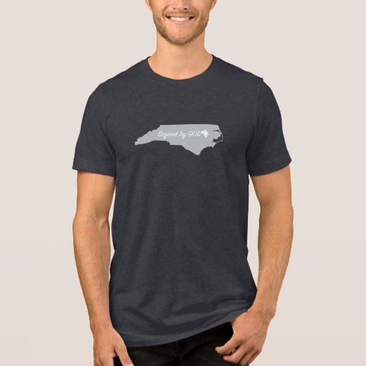 North Carolina, getekend door God Tri-Blend Shirt (Voorkant)