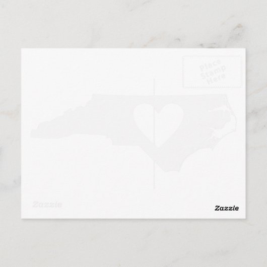 North Carolina Gray State Map Shape met Heart Briefkaart (Achterkant)