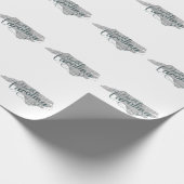 North Carolina:  grijze Typografische tekst Cadeaupapier (Hoek)