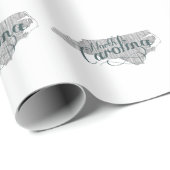 North Carolina:  grijze Typografische tekst Cadeaupapier (Rol Hoek)