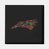 North Carolina Happy Holidays  Magneet (Voorkant)