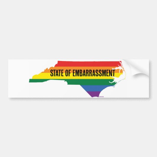 North Carolina HB2 Embarrassment bumper sticker (Voorkant)