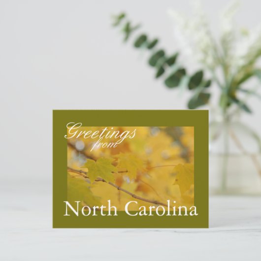 North Carolina Herfst Briefkaart (Staand voorkant)