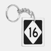 North Carolina Highway 16 Sleutelhanger (Voorkant Links)