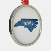North Carolina Home Houtkorrel Metalen Ornament (Rechts)