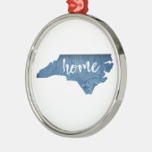North Carolina Home Houtkorrel Metalen Ornament (Links)