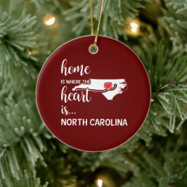 North Carolina Home is waar het hart ligt Keramisch Ornament