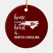 North Carolina Home is waar het hart ligt Keramisch Ornament (Voorkant)