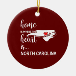 North Carolina Home is waar het hart ligt Keramisch Ornament
