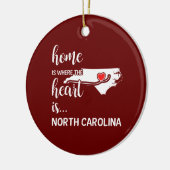 North Carolina Home is waar het hart ligt Keramisch Ornament (Links)