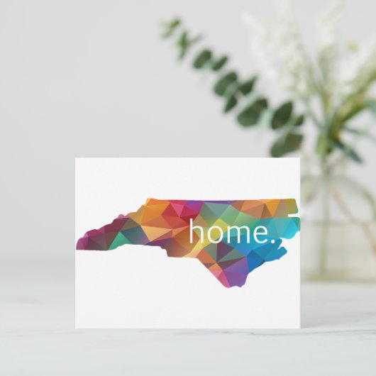 North Carolina HOME Low Poly Briefkaart (Staand voorkant)
