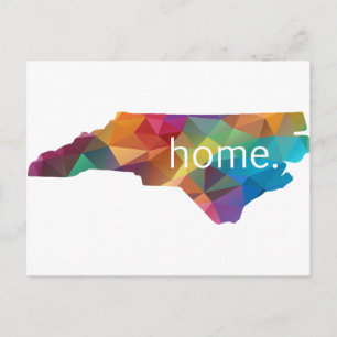 North Carolina HOME Low Poly Briefkaart