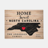 North Carolina Home State Kaart USA Minimal Welkom Deurmat (Voorkant)