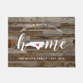 North Carolina Home State Personalized Wood Kijk u Deurmat (Voorkant)