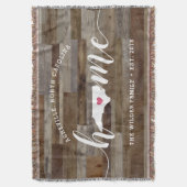 North Carolina Home State Personalized Wood Look Deken (Voorkant Verticaal)