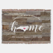 North Carolina Home State Personalized Wood Look Deken (Voorkant)