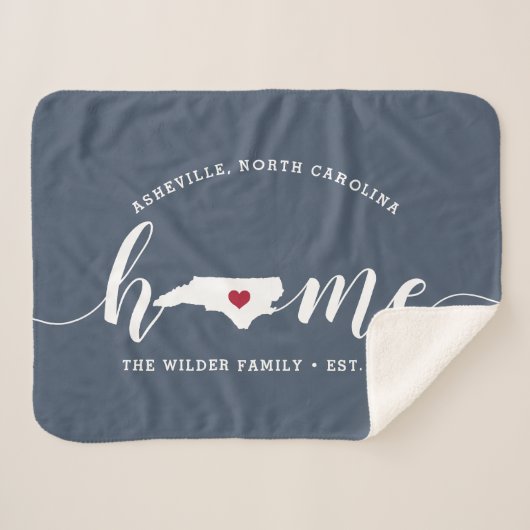 North Carolina Home State Persoonlijk Sherpa Deken (Voorkant (horizontaal))