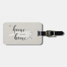 North Carolina - Home Sweet Home burlap-look Bagagelabel
