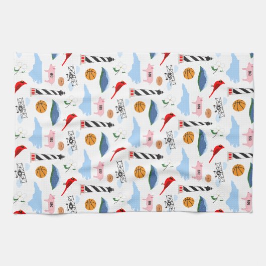 North Carolina Iconen Keukenhanddoek (Horizontaal)